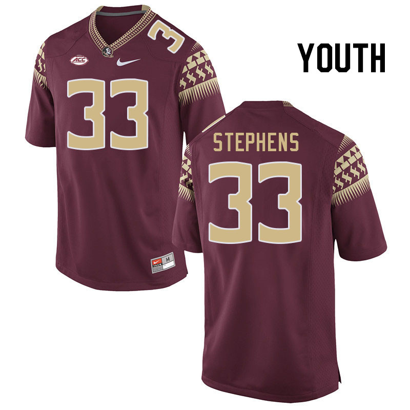 Youth #33 Demetric Stephens Florida State Seminoles College Football Jerseys Stitched Sale-Garnet - Click Image to Close